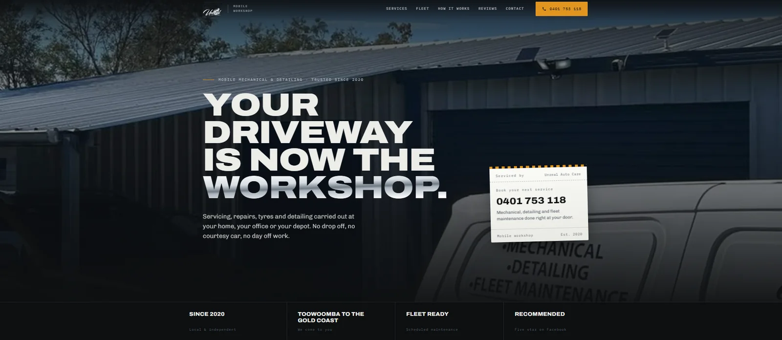 Unreal Autocare website, mobile mechanical and detailing, Toowoomba to the Gold Coast